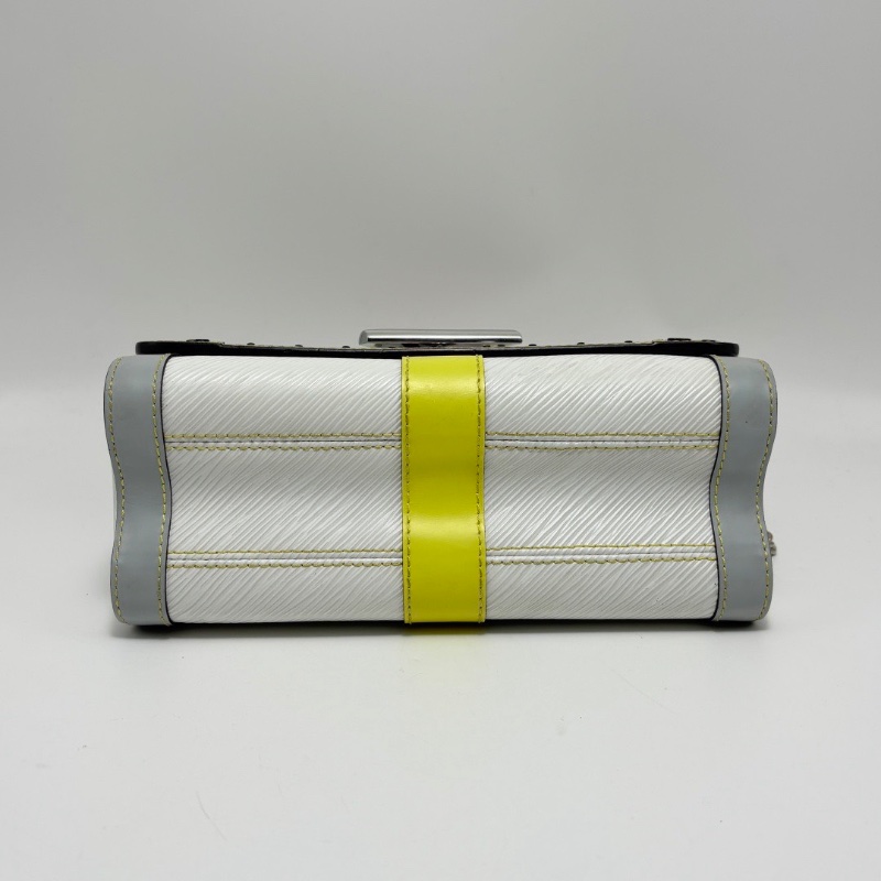 LV 限量款水波紋拼色徽章 銀扣手提肩背扭扭包 23*17*9.5 98新配件塵袋-2