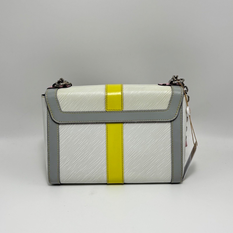 LV 限量款水波紋拼色徽章 銀扣手提肩背扭扭包 23*17*9.5 98新配件塵袋-3