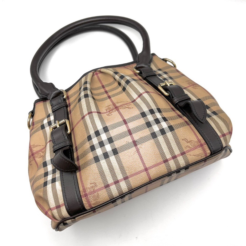 BURBERRY經典戰馬格紋 手提腋下托特包 30*23*11 98新配件塵袋-5