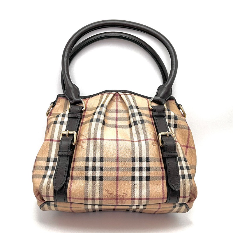BURBERRY經典戰馬格紋 手提腋下托特包 30*23*11 98新配件塵袋-6