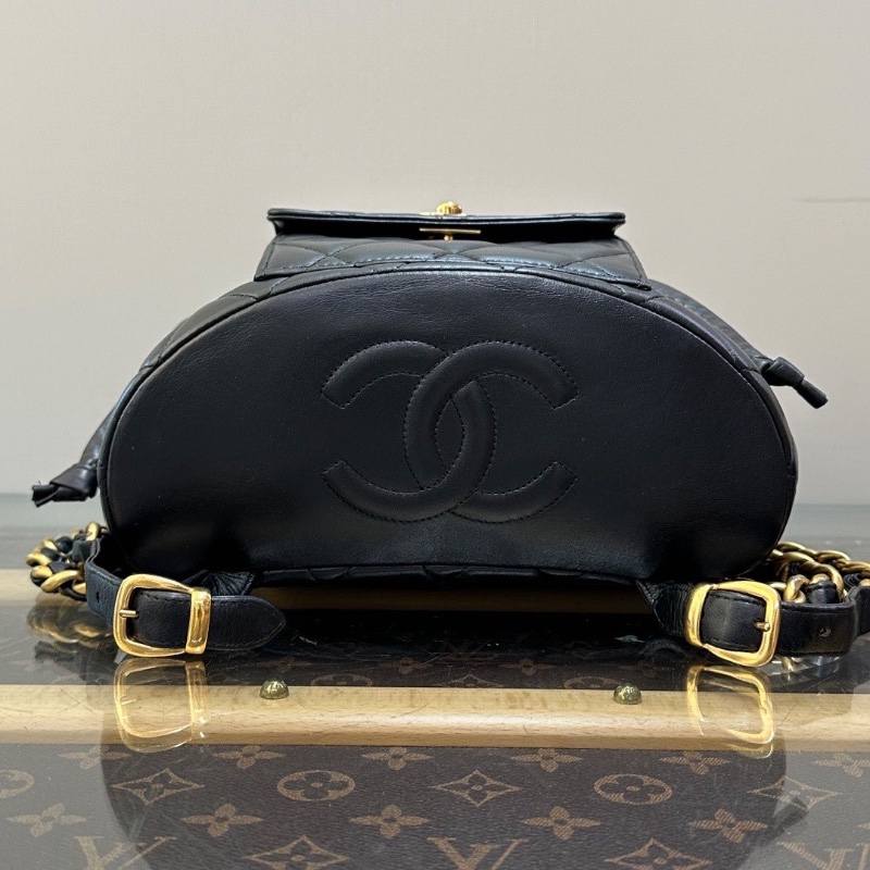 CHANEL 黑金中古duma後背包22*22*10 98新配件塵袋-4