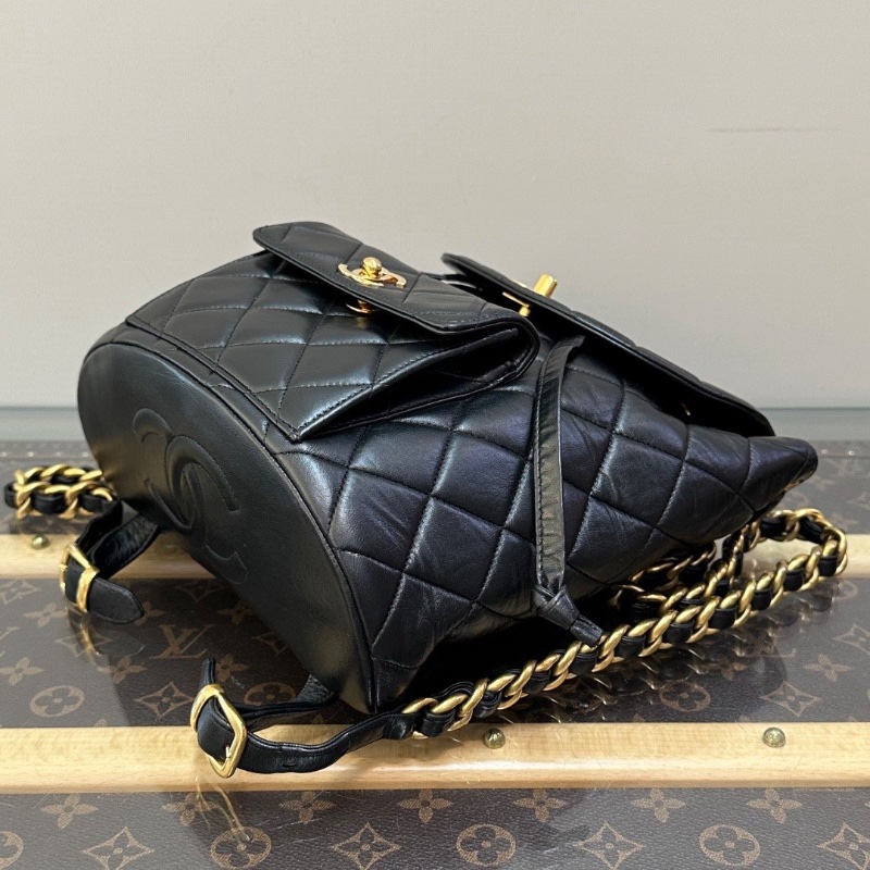 CHANEL 黑金中古duma後背包22*22*10 98新配件塵袋-5