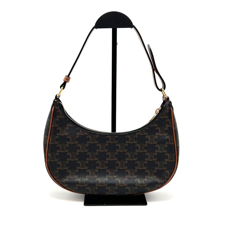 CELINE AVA經典老花滿印豌豆腋下包25*12*7 98新配件塵袋-6