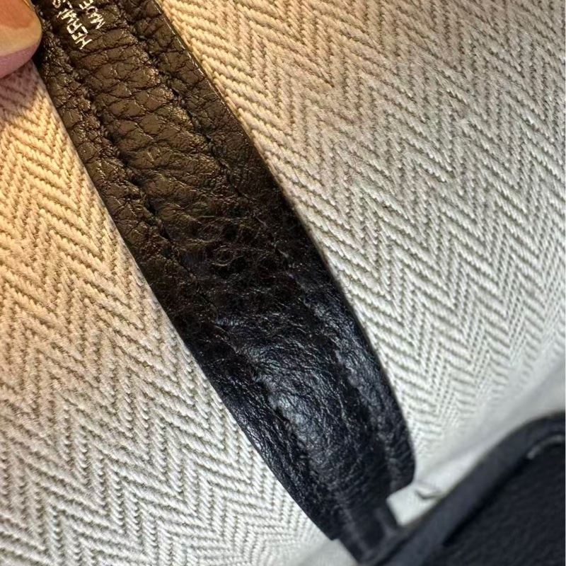 Hermes 愛馬仕 Garden part花園30 黑銀 U刻 銀扣 小牛皮手提包-6