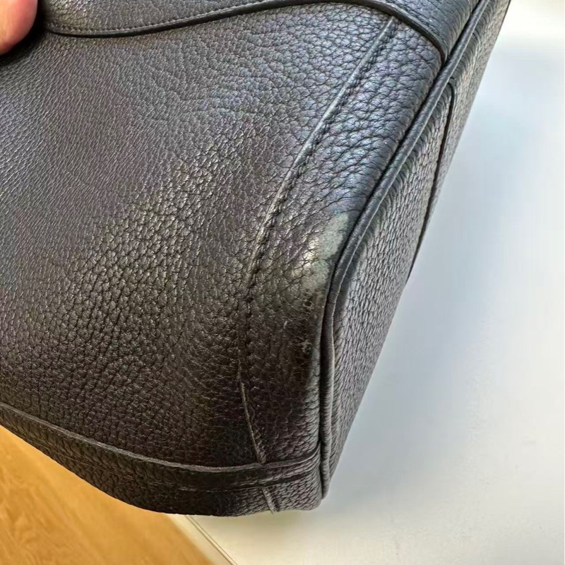 Hermes 愛馬仕 Garden part花園30 黑銀 U刻 銀扣 小牛皮手提包-10