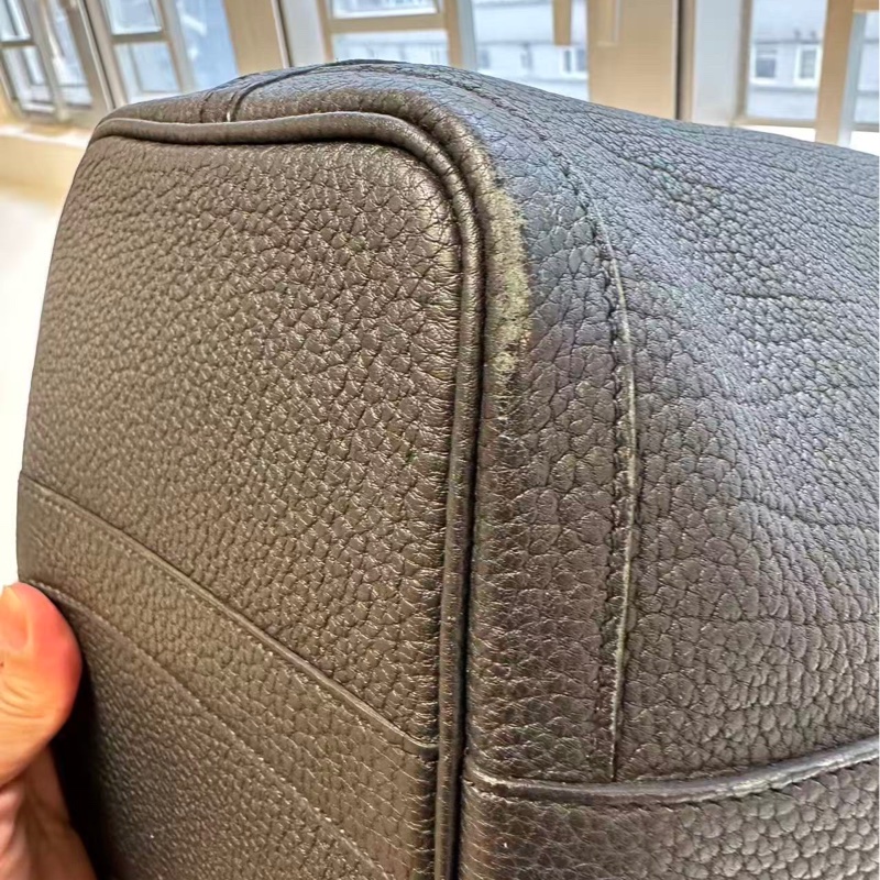 Hermes 愛馬仕 Garden part花園30 黑銀 U刻 銀扣 小牛皮手提包-11