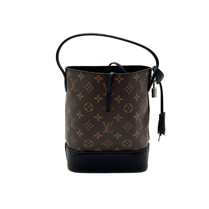 LV老花拼黑流蘇子母手提水桶包17.5*22*11 98新配件塵袋鑰匙鎖-1