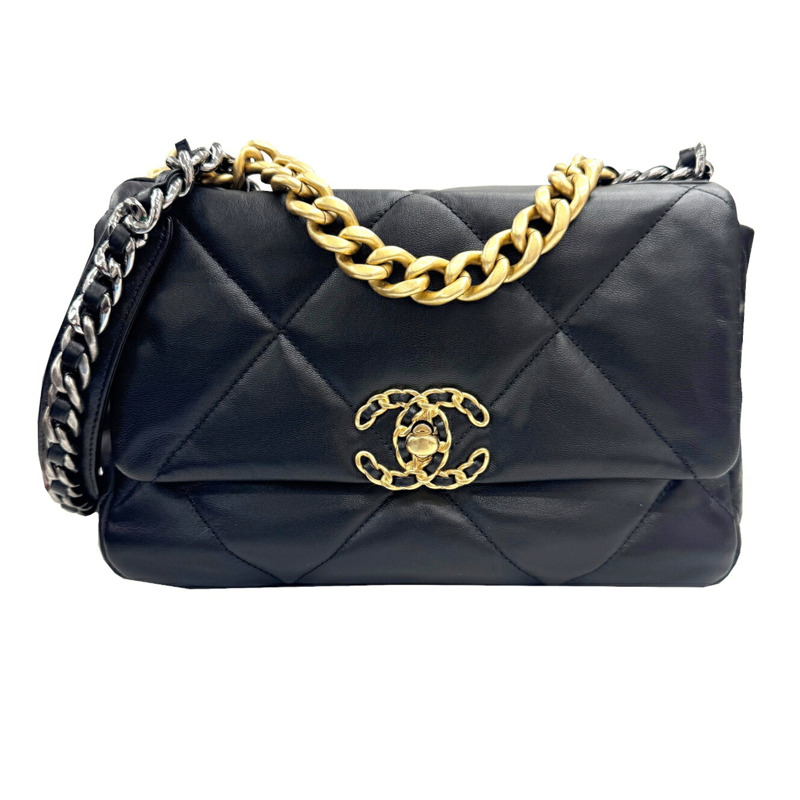 香奈兒 19 手提包鏈條單肩包 AS1160 羊皮 Coco 標誌女士-0