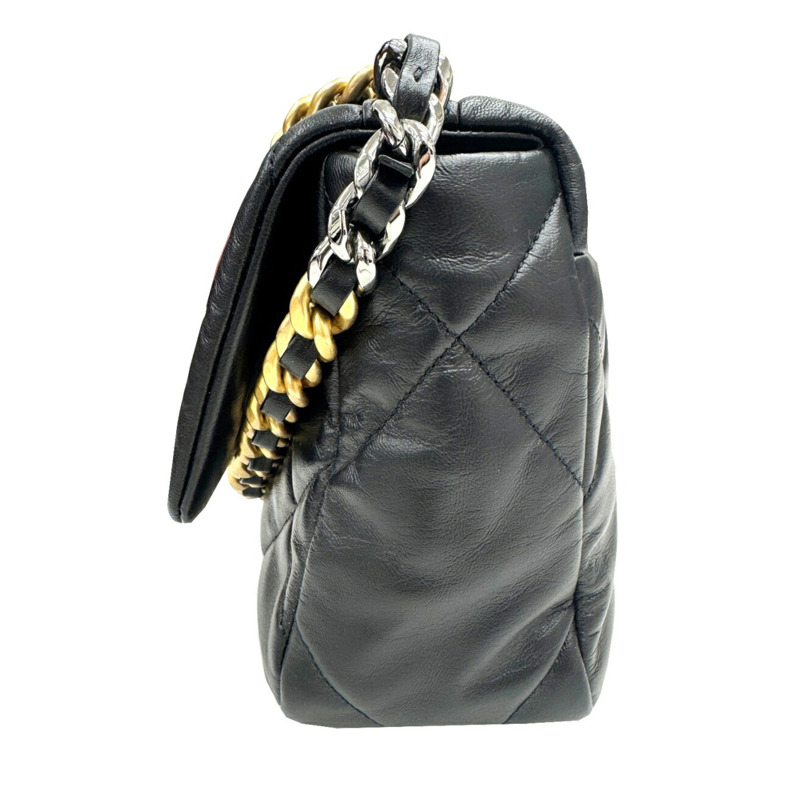 香奈兒 19 手提包鏈條單肩包 AS1160 羊皮 Coco 標誌女士-3