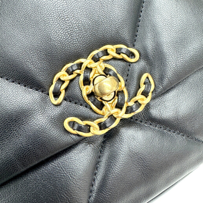 香奈兒 19 手提包鏈條單肩包 AS1160 羊皮 Coco 標誌女士-10