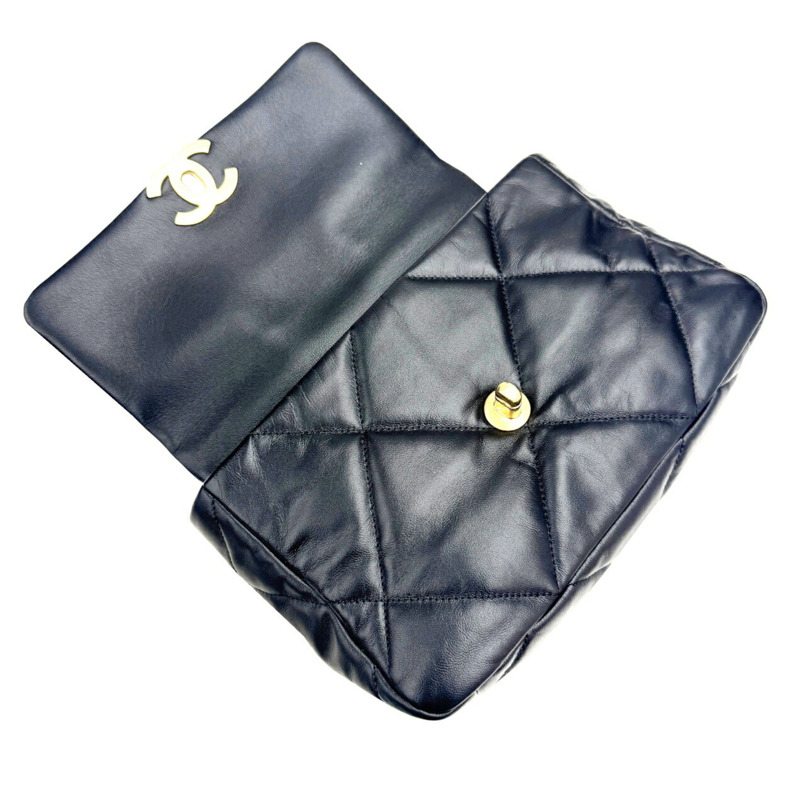 香奈兒 19 手提包鏈條單肩包 AS1160 羊皮 Coco 標誌女士-11