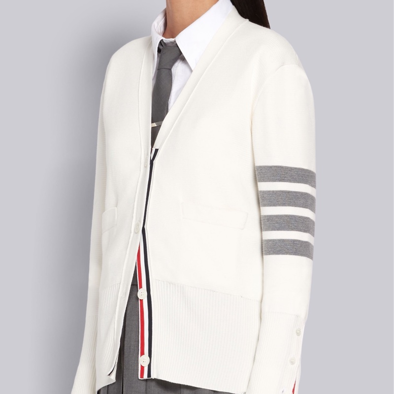 Thom Browne 女士 4 條紋V領開衫IT-36 IT-38 IT-40 IT-42碼-5