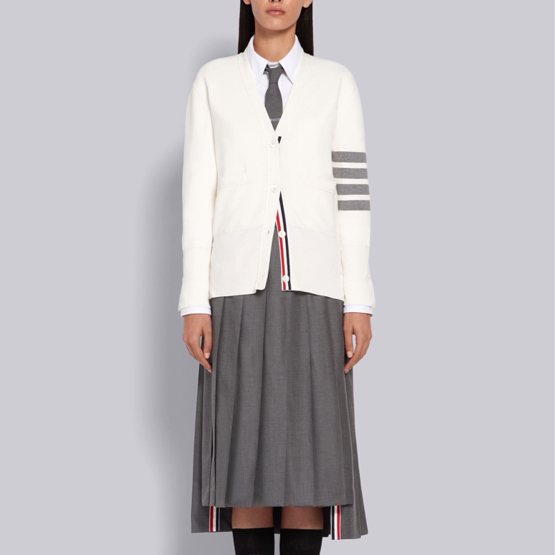 Thom Browne 女士 4 條紋V領開衫IT-36 IT-38 IT-40 IT-42碼-6