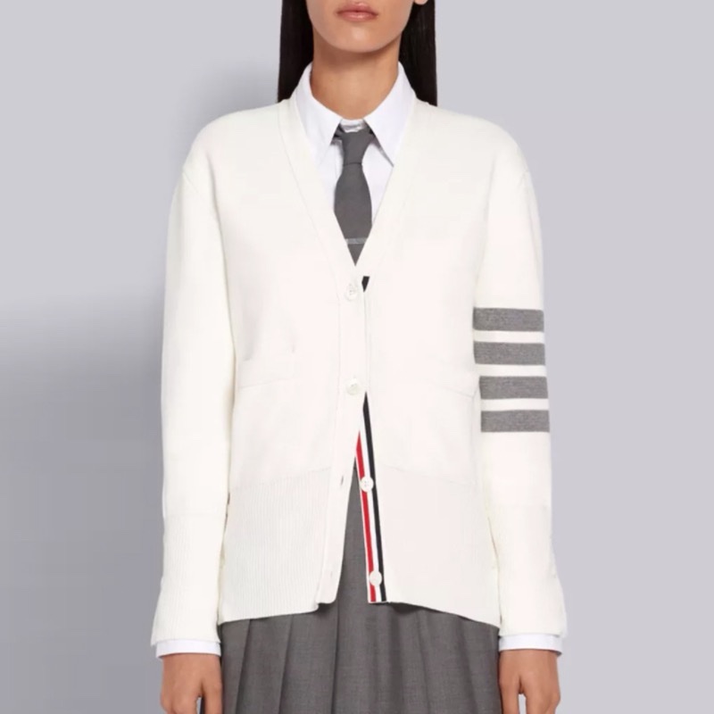 Thom Browne 女士 4 條紋V領開衫IT-36 IT-38 IT-40 IT-42碼-7