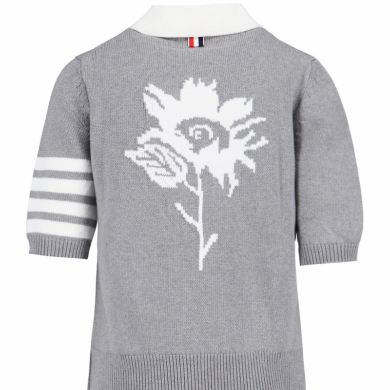 Thom Browne 女士 平紋針織短袖 Polo 衫IT-40-1