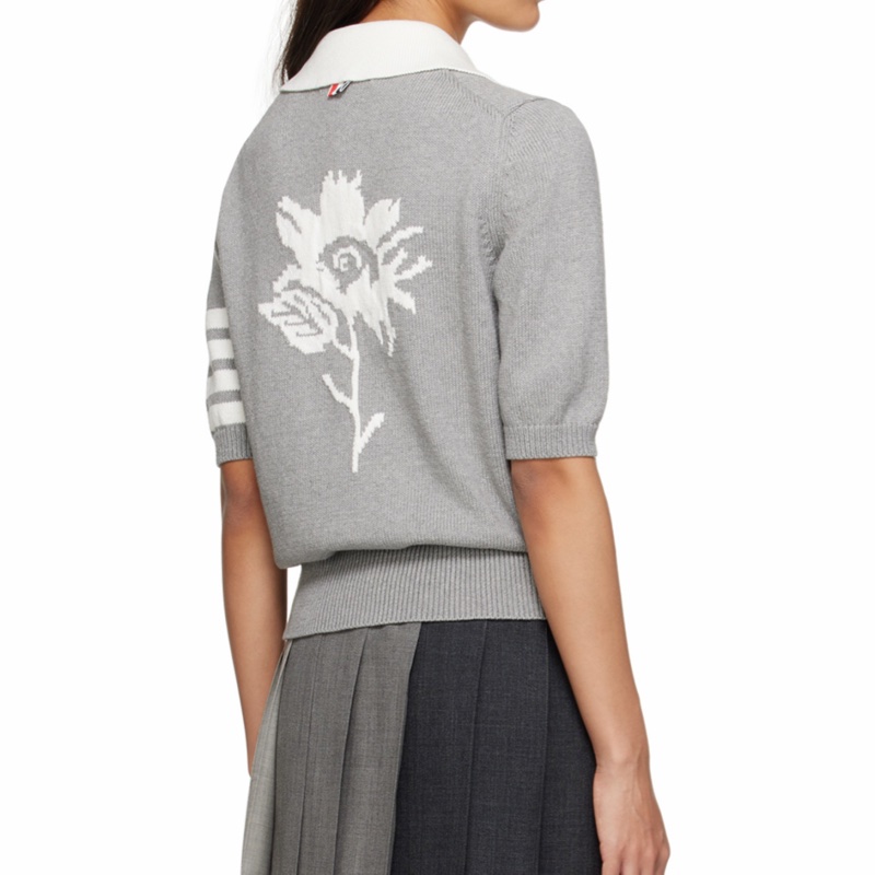 Thom Browne 女士 平紋針織短袖 Polo 衫IT-40-3