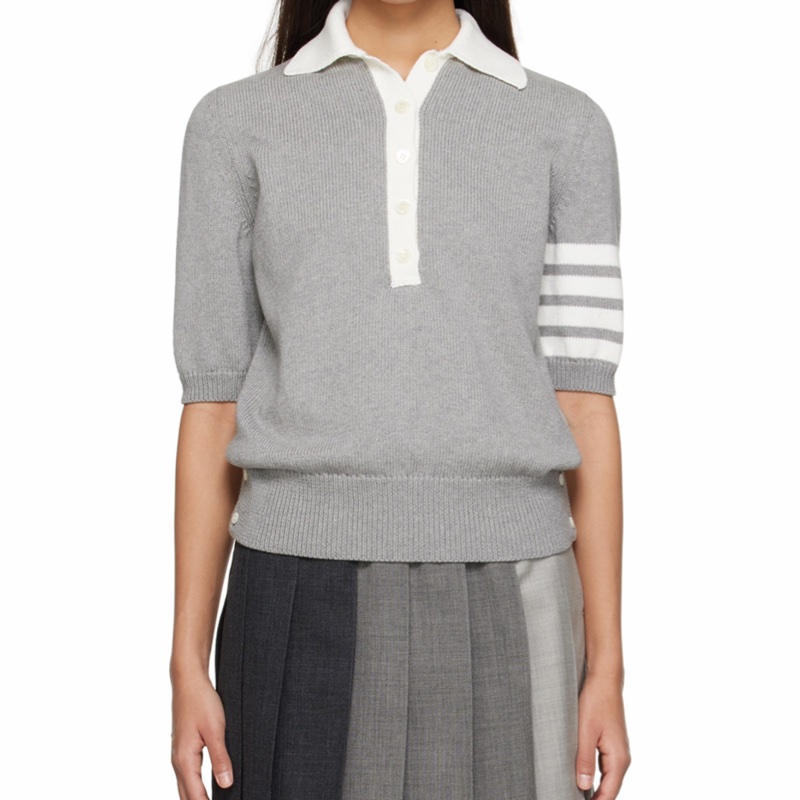 Thom Browne 女士 平紋針織短袖 Polo 衫IT-40-5