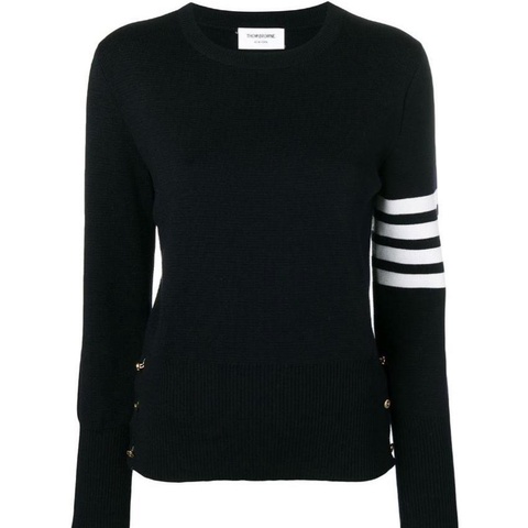 Thom Browne 女士 四條紋羊毛圓領套頭衫IT-36 IT-38 IT-40 IT-42 IT-44碼