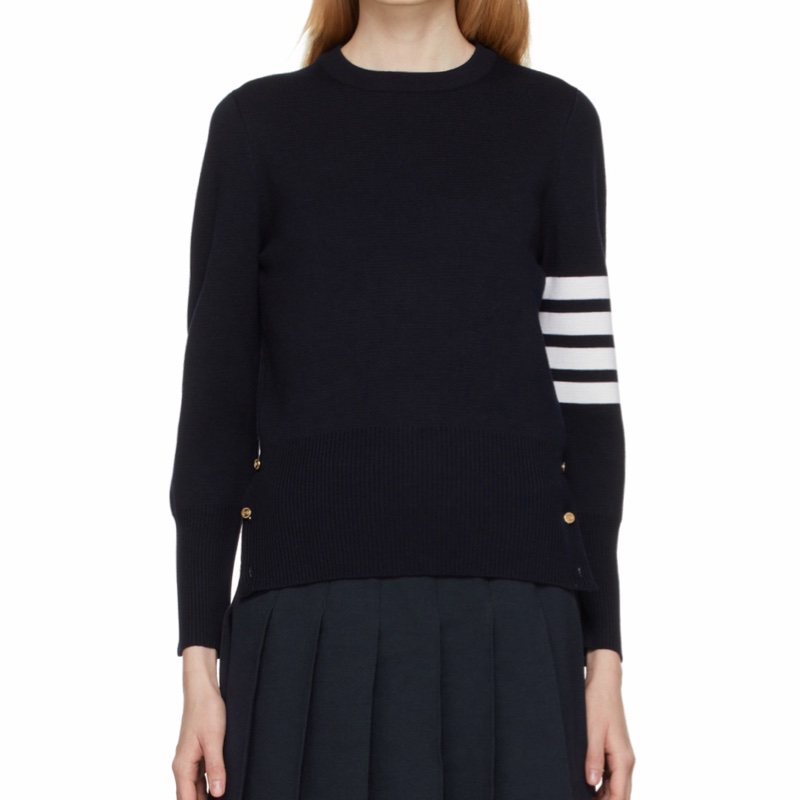 Thom Browne 女士 四條紋羊毛圓領套頭衫IT-36 IT-38 IT-40 IT-42 IT-44碼-1