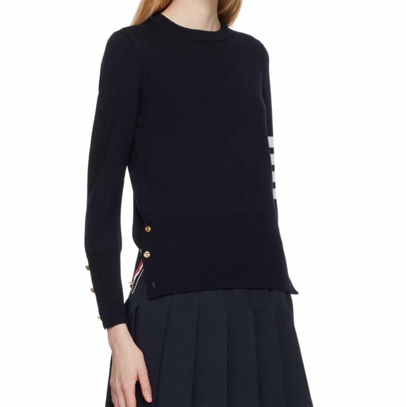 Thom Browne 女士 四條紋羊毛圓領套頭衫IT-36 IT-38 IT-40 IT-42 IT-44碼-2