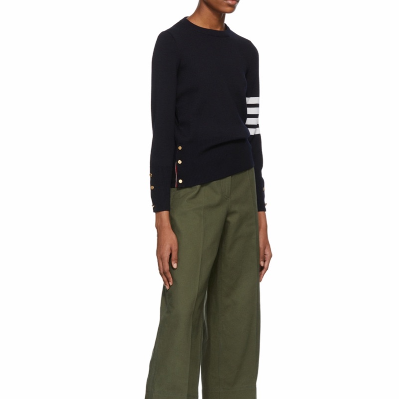 Thom Browne 女士 四條紋羊毛圓領套頭衫IT-36 IT-38 IT-40 IT-42 IT-44碼-4
