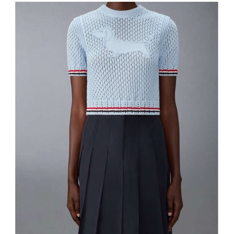 Thom Browne 女士 棉質鏤空針織T恤IT-36 IT-38 IT-40 IT-42 IT-44碼-1