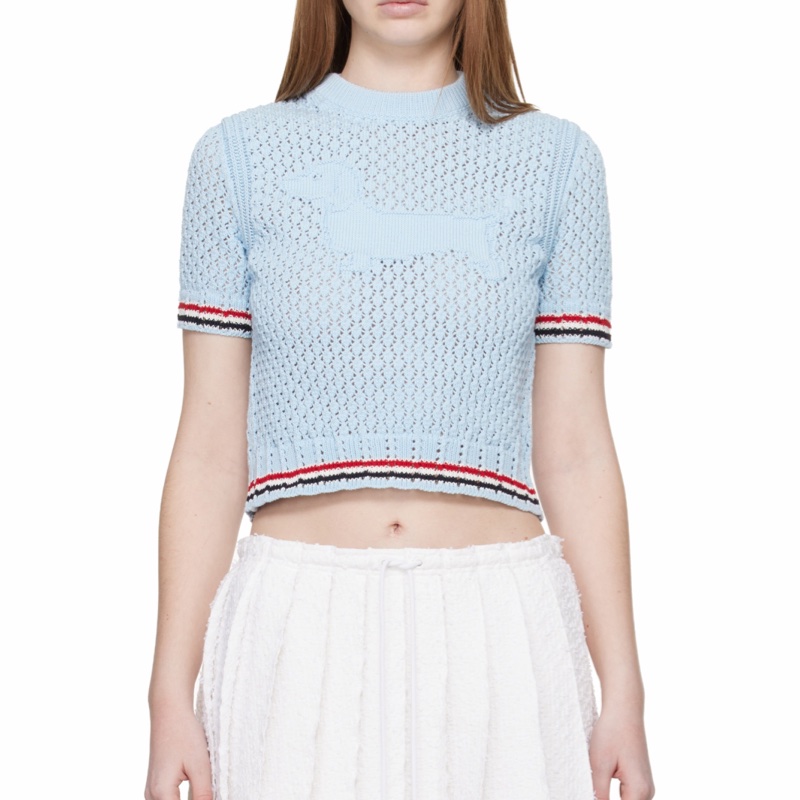 Thom Browne 女士 棉質鏤空針織T恤IT-36 IT-38 IT-40 IT-42 IT-44碼-5