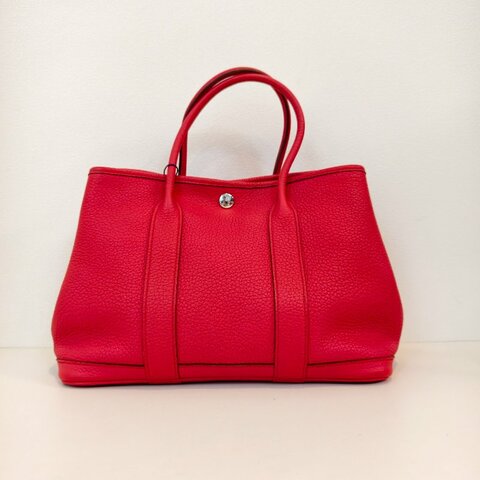 愛馬仕/Hermes 5x 辣椒紅 花園30 togo皮面 T刻 2015年 30*21*13cm 97新