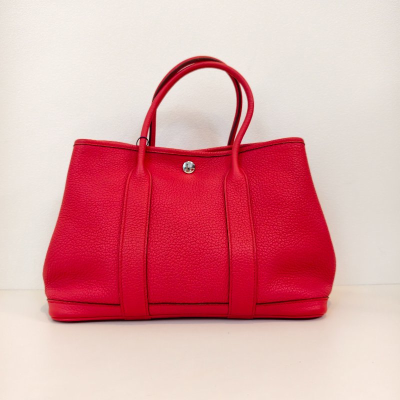 愛馬仕/Hermes 5x 辣椒紅 花園30 togo皮面 T刻 2015年 30*21*13cm 97新-0