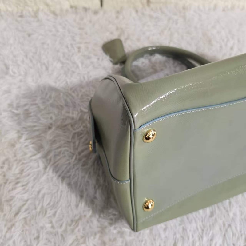 Prada 抹茶綠波士頓包-10