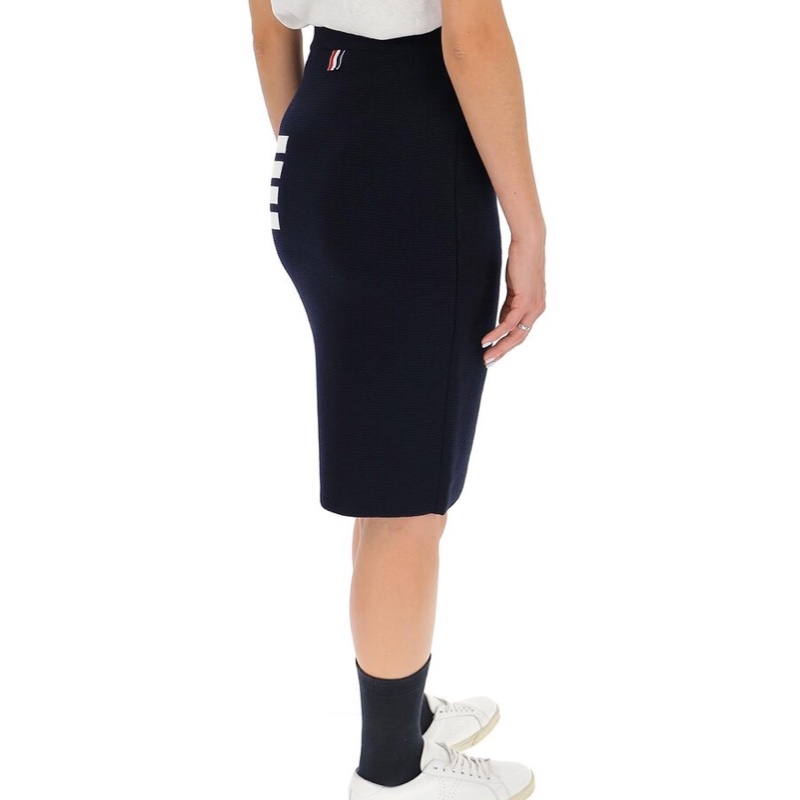 Thom Browne 女士 四槓條紋羊毛半身裙IT-38 IT-40-5