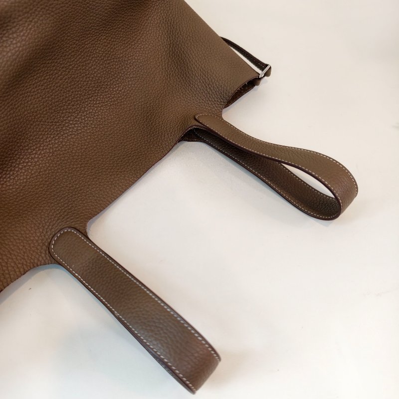 爱马仕/Hermes 菜篮子22 18大象灰togo皮银扣 Y刻 22*22*17cm 97新-6