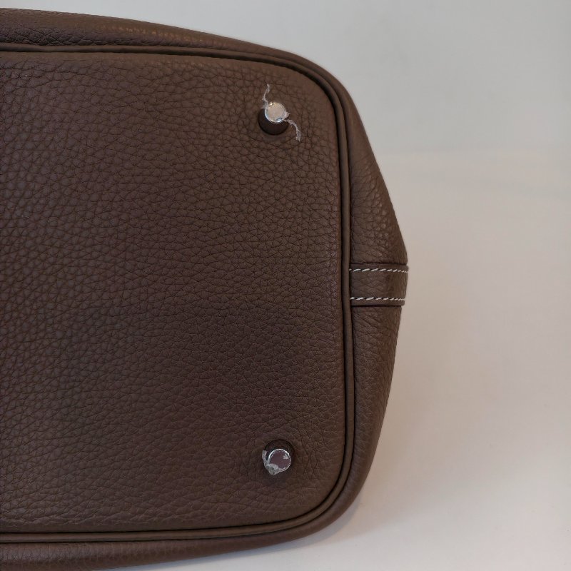 爱马仕/Hermes 菜篮子22 18大象灰togo皮银扣 Y刻 22*22*17cm 97新-9