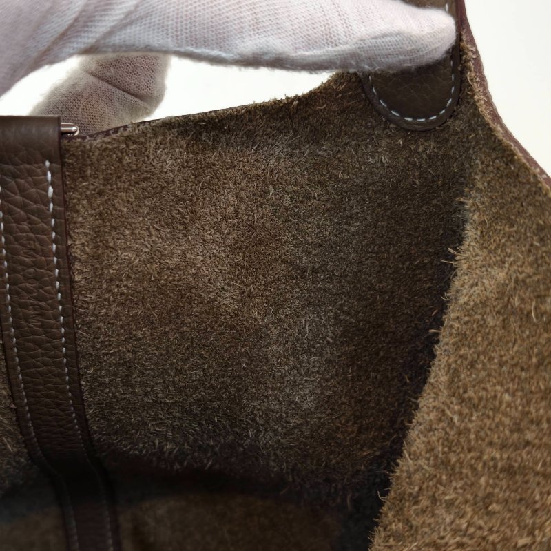 爱马仕/Hermes 菜篮子22 18大象灰togo皮银扣 Y刻 22*22*17cm 97新-12