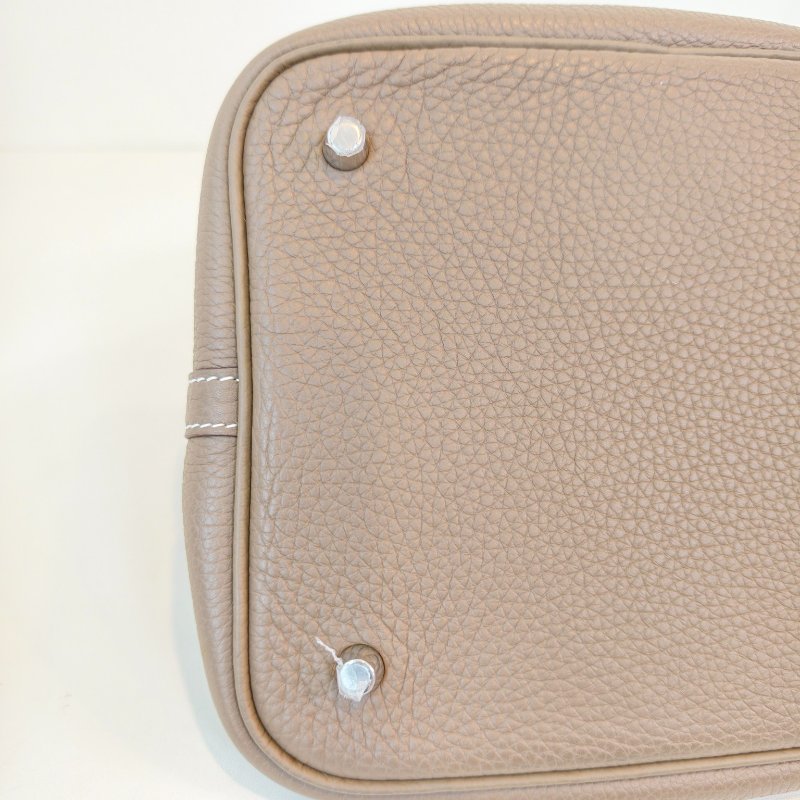 爱马仕/Hermes 菜篮子22 18大象灰togo皮银扣 Y刻 22*22*17cm 97新-13