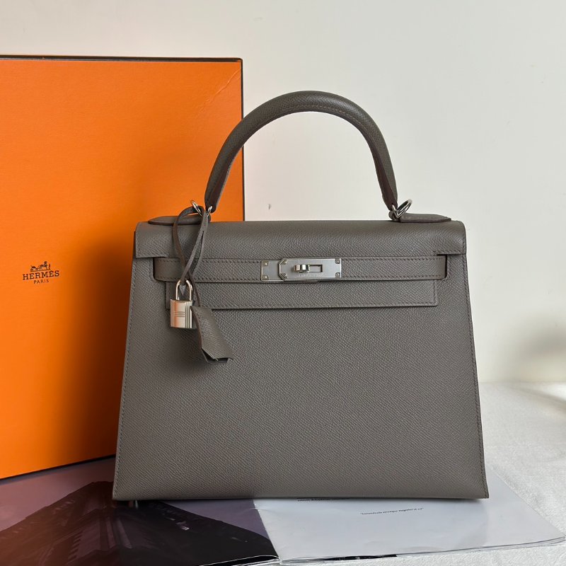 HERMES Kelly 28 - 錫器灰銀 A-0