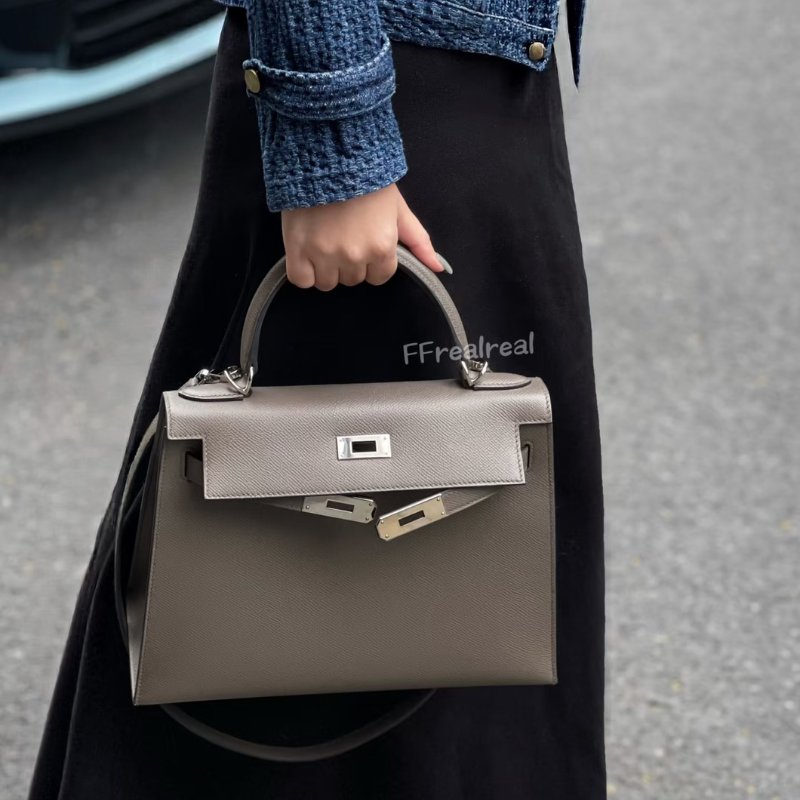 HERMES Kelly 28 - 錫器灰銀 A-1