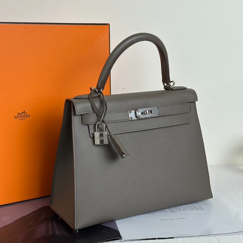 HERMES Kelly 28 - 錫器灰銀 A-2