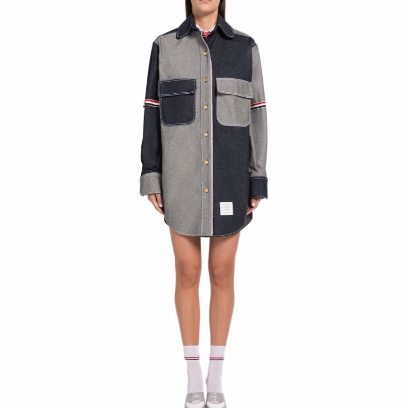 Thom Browne 女士 襯衫式長袖連衣裙IT-36 IT-38 IT-40碼-0