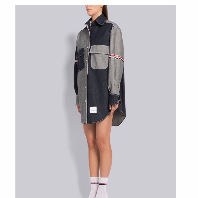 Thom Browne 女士 襯衫式長袖連衣裙IT-36 IT-38 IT-40碼-4