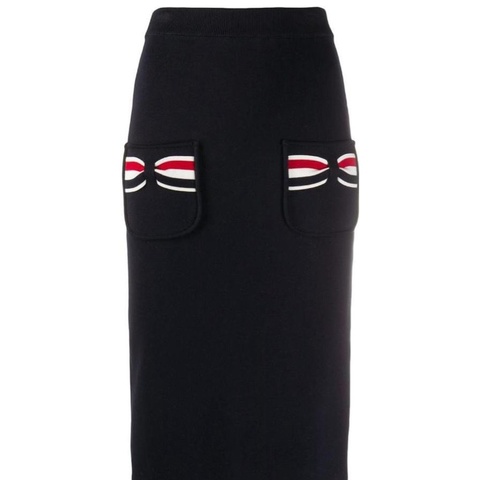 Thom Browne 女士 海軍藍蝴蝶結半身裙IT-38 IT-42碼