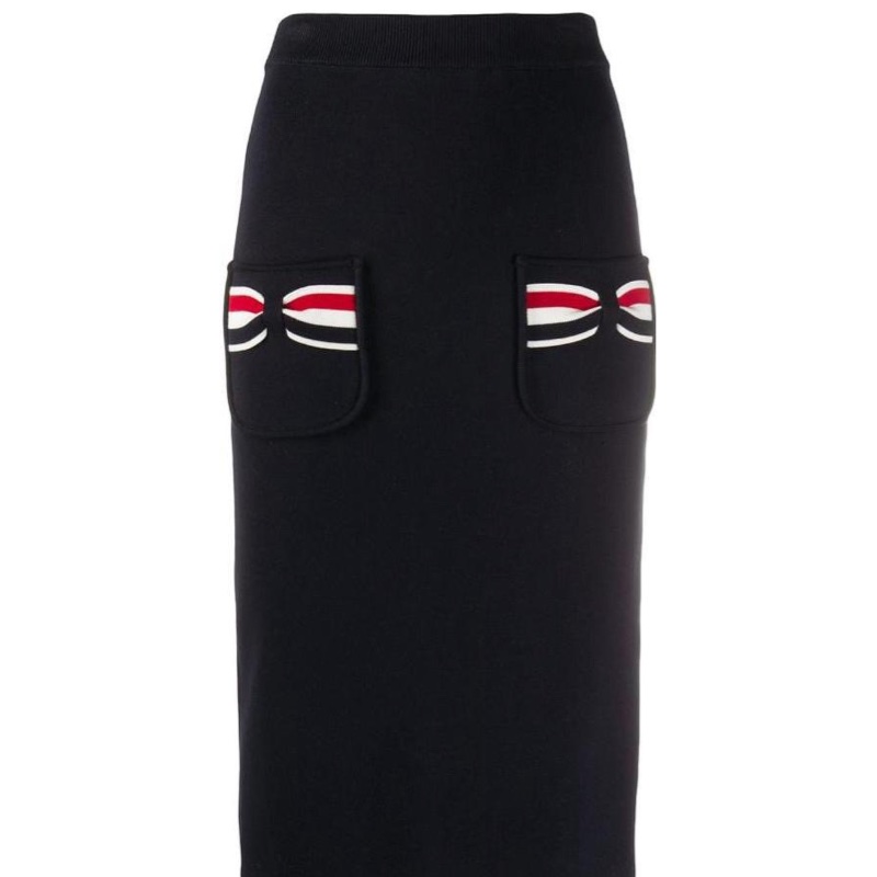 Thom Browne 女士 海軍藍蝴蝶結半身裙IT-38 IT-42碼-0