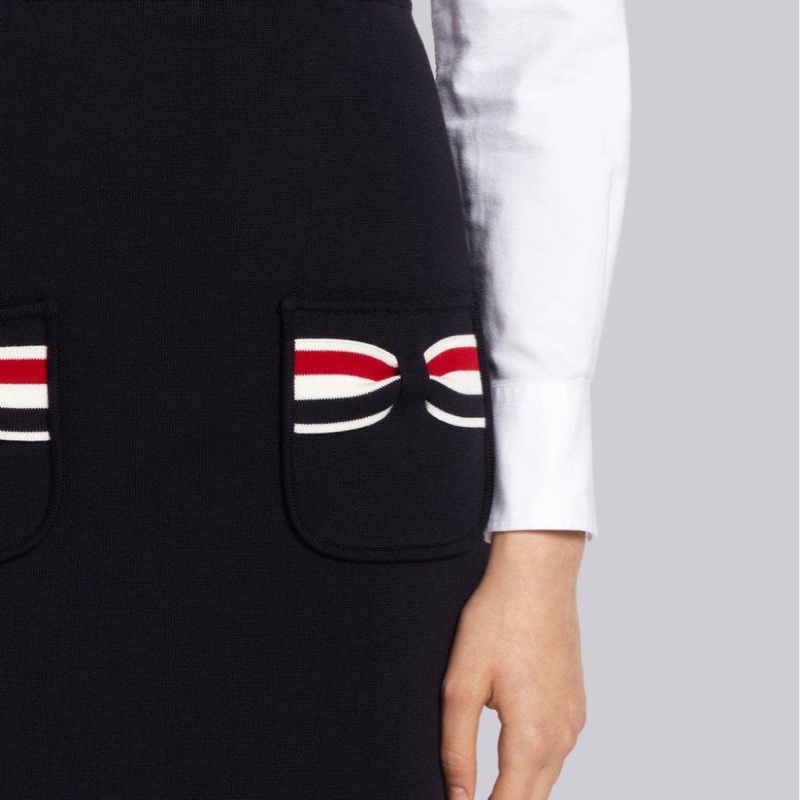 Thom Browne 女士 海軍藍蝴蝶結半身裙IT-38 IT-42碼-1