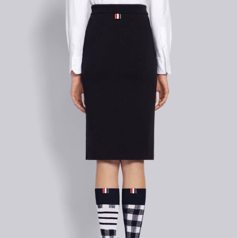Thom Browne 女士 海軍藍蝴蝶結半身裙IT-38 IT-42碼-3