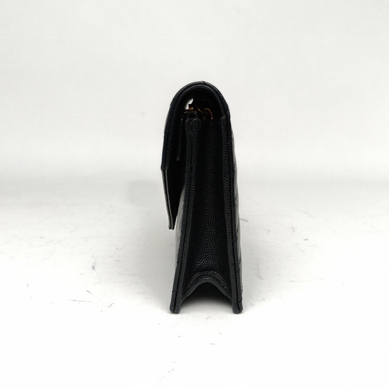 YSL CASSANDRA信封腋下包Woc19V紋黑色牛皮-1