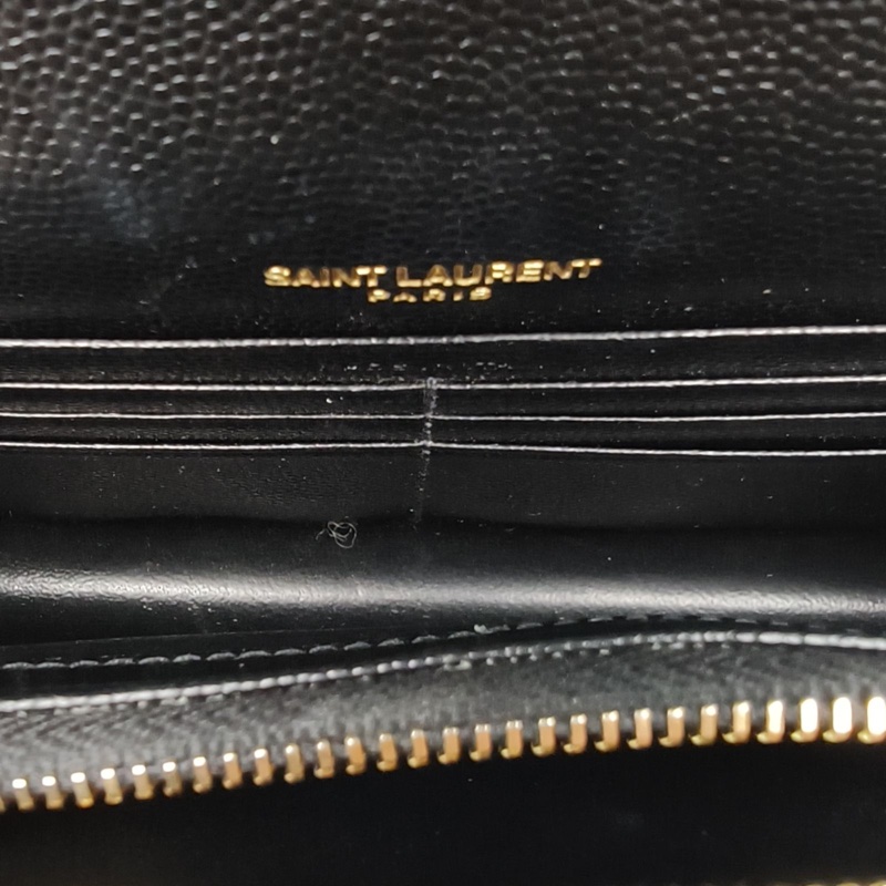 YSL CASSANDRA信封腋下包Woc19V紋黑色牛皮-5