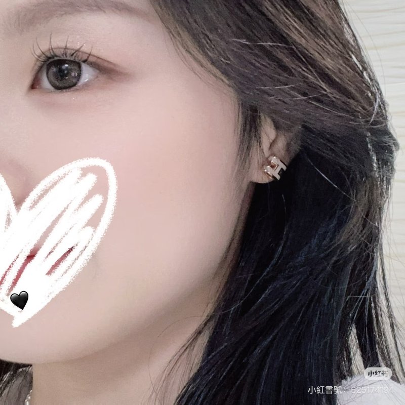 HERMES Mini pop H耳環 - 奶茶金-1