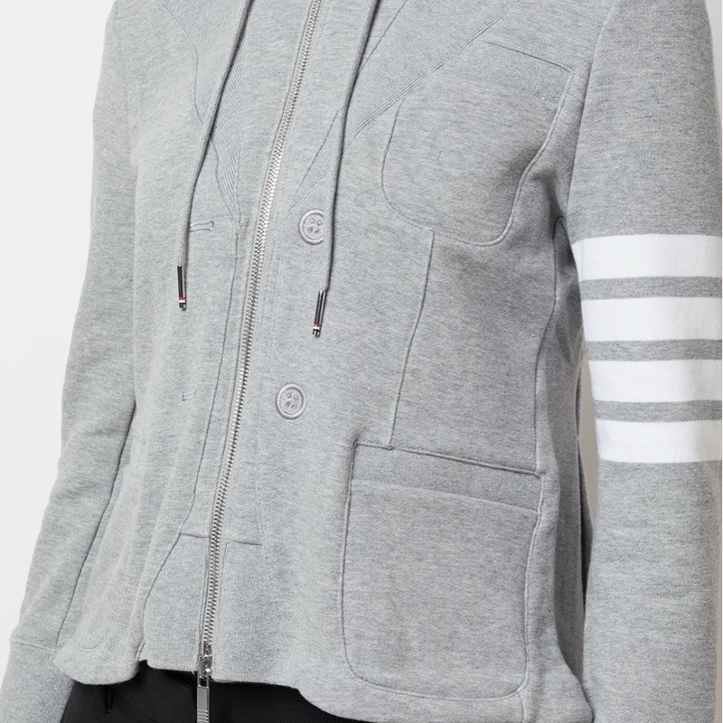 Thom Browne 女士 條紋連帽休閒夾克IT-40碼-1