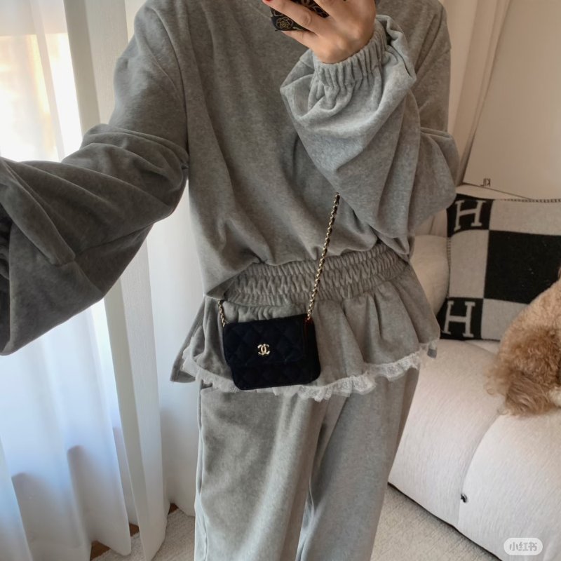 CHANEL 23C帆布鍊帶小包 - 黑金-1