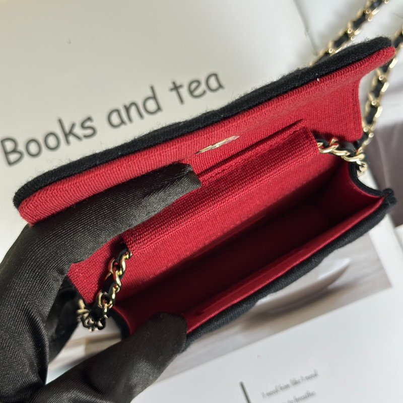 CHANEL 23C帆布鍊帶小包 - 黑金-6